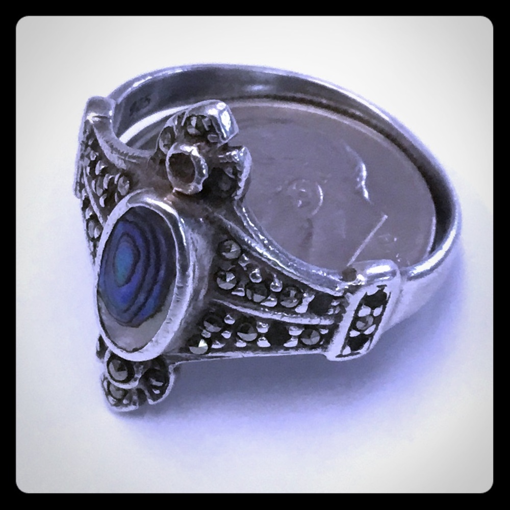 Sterling Silver And Abalone Ring - image 4